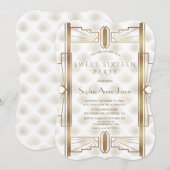 Bevallige Gouden Great Gatsby Art Deco 1920 Jaren Kaart (Voorkant / Achterkant)