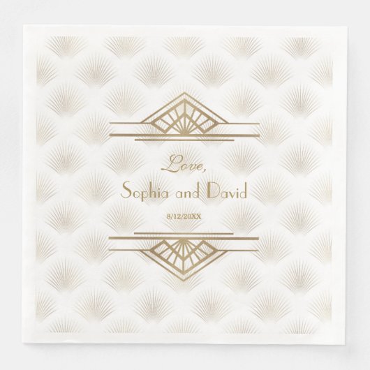 Bevallige Gouden Great Gatsby Art Deco Jaren 20 Br Servet (Voorkant)