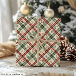 Bevallige groene en rode aquarel groen geschenk cadeaupapier
