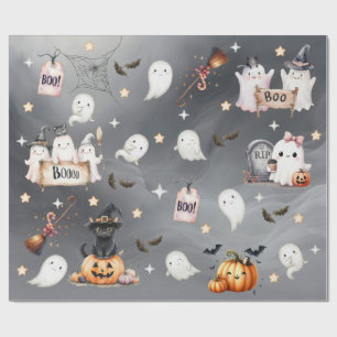 Bevallige Halloween Feest Heks Pompoenen Cadeaupapier