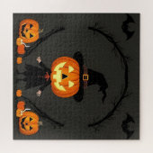 Bevallige Halloween-scène met pompoen Legpuzzel (Horizontaal)