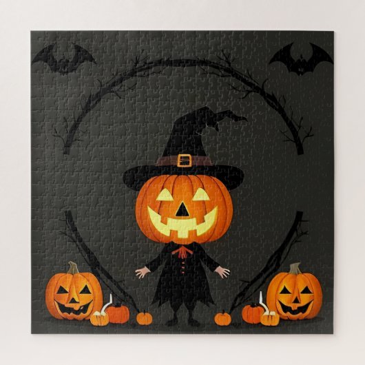 Bevallige Halloween-scène met pompoen Legpuzzel (Verticaal)