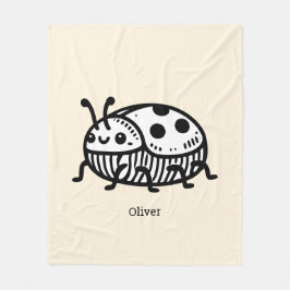 Bevallige handgetekende keverillustratie fleece deken