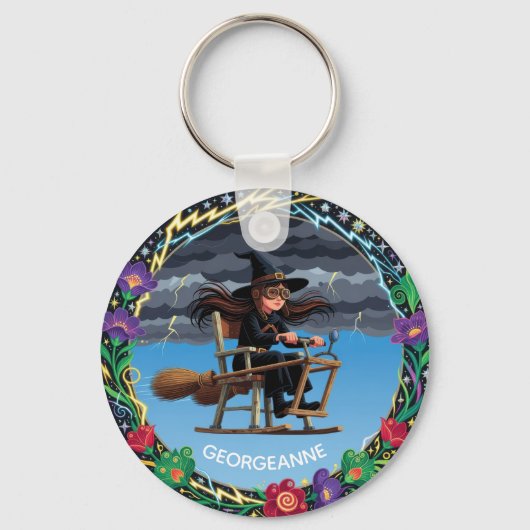 Bevallige Heks Aviator Sleutelhanger (Voorkant)