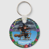 Bevallige Heks Aviator Sleutelhanger (Achterkant)