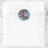 Bevallige Heks Piloot Ronde Sticker (Tas)
