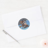 Bevallige Heks Piloot Ronde Sticker (Envelop)
