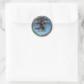 Bevallige Heks Piloot Ronde Sticker (Tas)