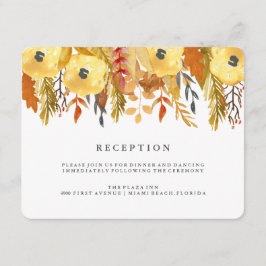 Bevallige herfst aquarel ontvangstkaart informatiekaartje