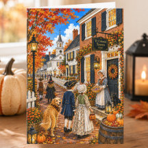 Bevallige herfst koloniale dorps Happy Halloween
