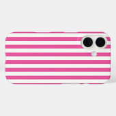 Bevallige hete roze en witte verticale strepen Case-Mate iPhone case (Achterkant (horizontaal))