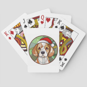 Bevallige Hondse Kerstvreugde: Kerstmis met Beagle Pokerkaarten