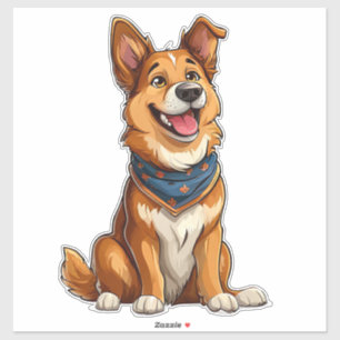Bevallige illustratie van een schattige hond sticker