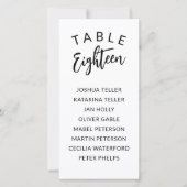 Bevallige kalligrafie tafel nummer gast namen (Voorkant)