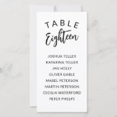 Bevallige kalligrafie tafel nummer gast namen (Achterkant)