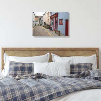 Bevallige Kasseistraat in het dorp Staithes Canvas Afdruk
