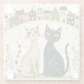 Bevallige Katten Glazen Onderzetter (Achterkant)