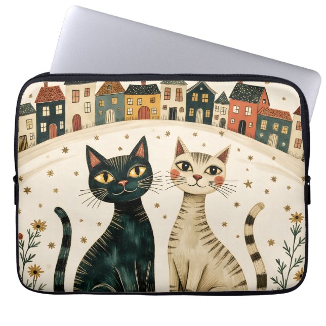 Bevallige Katten  Laptop Sleeve (Voorkant)