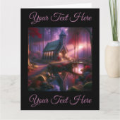 Bevallige kerk in een hemels herfstbos kaart (Voorkant)