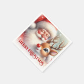Bevallige Kerstman Rudolph Kerst Diner Servetten (Hoek)