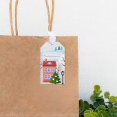 Bevallige Kerstmis Dorps Vakantie Gift Tag Cadeaulabel