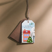Bevallige Kerstmis Dorps Vakantie Gift Tag Cadeaulabel