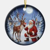 Bevallige Kerstscene Keramisch Ornament (Voorkant)