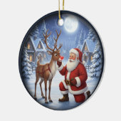 Bevallige Kerstscene Keramisch Ornament (Links)