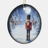 Bevallige Kerstscène Keramisch Ornament (Links)