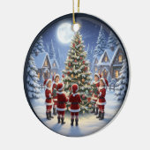 Bevallige Kerstscene Keramisch Ornament (Links)