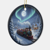 Bevallige Kerstscene Keramisch Ornament (Links)