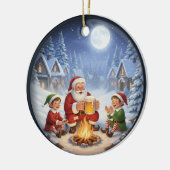 Bevallige Kerstscène Keramisch Ornament (Links)