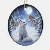 Bevallige Kerstscene Keramisch Ornament (Links)