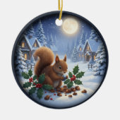Bevallige Kerstscène Keramisch Ornament (Voorkant)