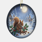 Bevallige Kerstscène Keramisch Ornament (Links)