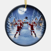 Bevallige Kerstscene Keramisch Ornament (Voorkant)