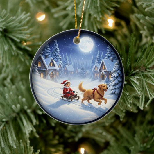 Bevallige Kerstscene Keramisch Ornament