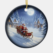 Bevallige Kerstscène Keramisch Ornament (Voorkant)
