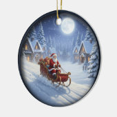 Bevallige Kerstscène Keramisch Ornament (Links)