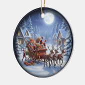 Bevallige Kerstscene Keramisch Ornament (Links)
