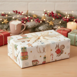 Bevallige Kerstvrienden Kerstcadeauverpakking Cadeaupapier