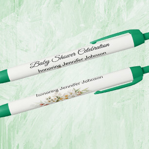 Bevallige Kleurrijke Tuin Baby Shower Favoren Zwarte Inkt Pen