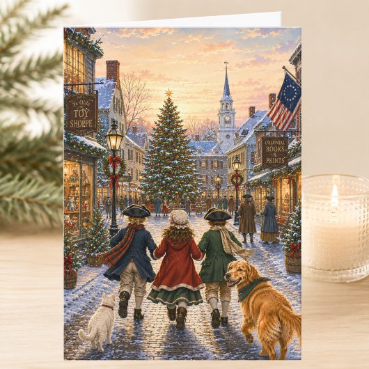 Bevallige Koloniale Kersttijd Prettig Kerstfeest Kaart