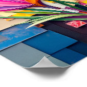 Bevallige Krokus in Moderne Abstracte Stijl Poster (Hoek)
