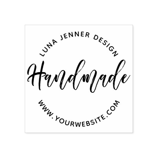 Bevallige kwastscript handgeschreven rubberstempel (Afrduk)