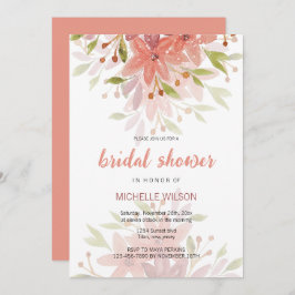 Bevallige landelijke terracotta blos bloemkunst kaart