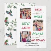 Bevallige Leuke Kleurrijke Drie Foto's Kerstmis Feestdagenkaart (Voorkant / Achterkant)