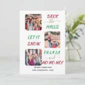 Bevallige Leuke Kleurrijke Drie Foto's Kerstmis Feestdagenkaart (Staand voorkant)