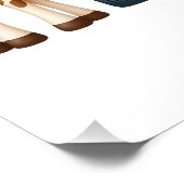 Bevallige Londense bus met giraffe & olifant Perfect Poster (Hoek)