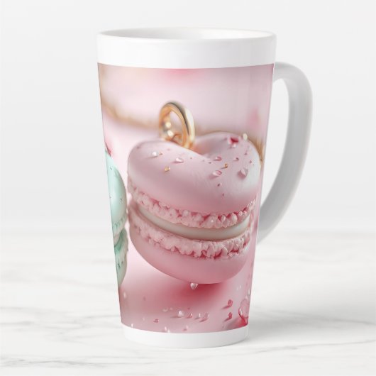 Bevallige Macaron-Thema Latte Mok (Rechterhoek)